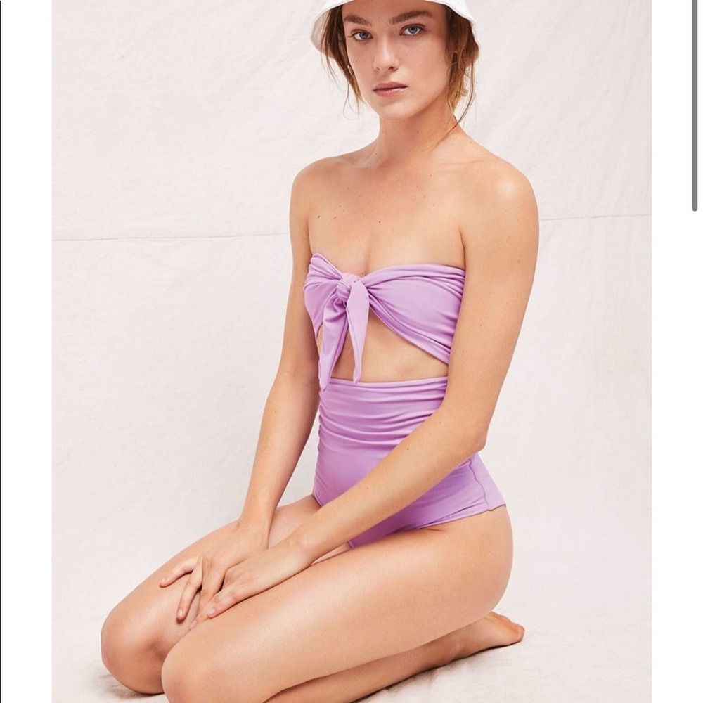 Mikoh Lilac Strapless One Piece Swimsuit